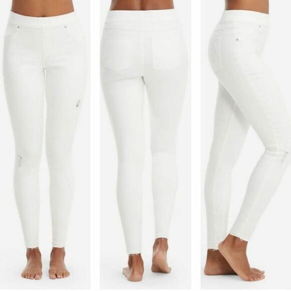 SPANX Distressed Skinny Jeans in White Size M - Picture 1 of 5